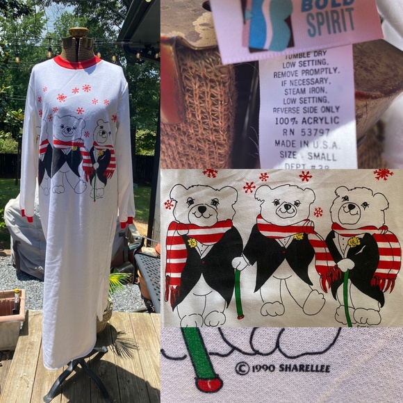 Vintage Bold Spirit Polar Bear Sweater Dress - Picture 1 of 8